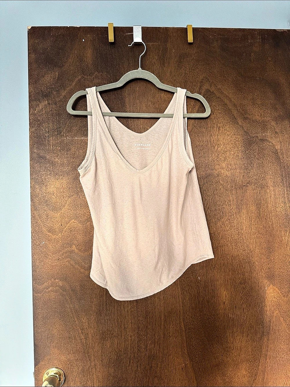 Everlane The Air Tank Women's Cotton Tank Top Light Taupe Large